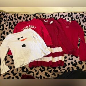 Lot of 4 Girls Christmas Tops Dress 5T